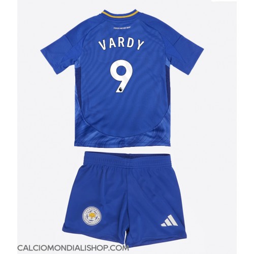 Maglie da calcio Leicester City Jamie Vardy #9 Prima Maglia Bambino 2024-25 Manica Corta (+ Pantaloni corti)